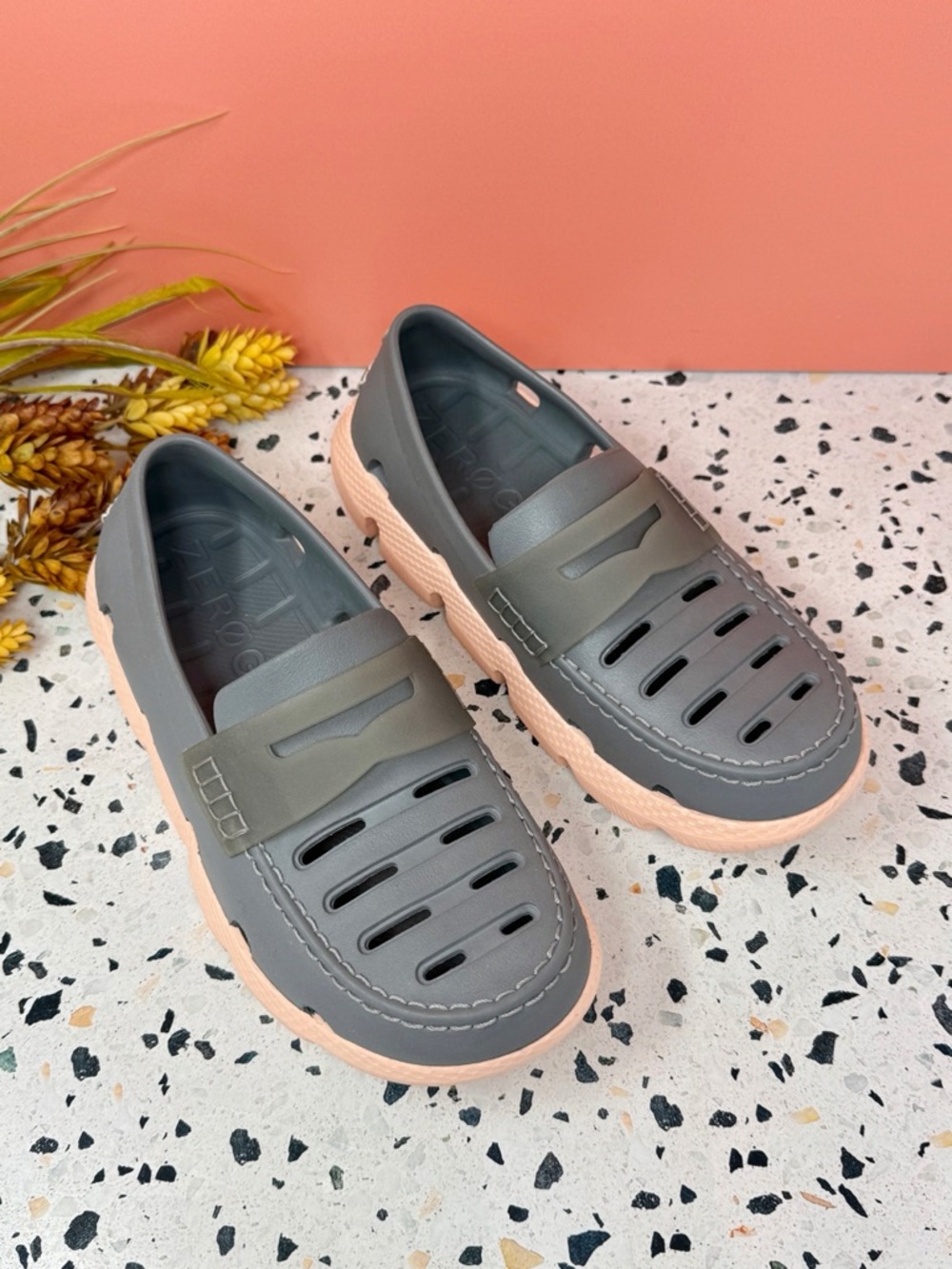 Cole Haan Zero Grand 360 Gray Pink Rubber Loafers Water Shoes Gorpcore M6 W8